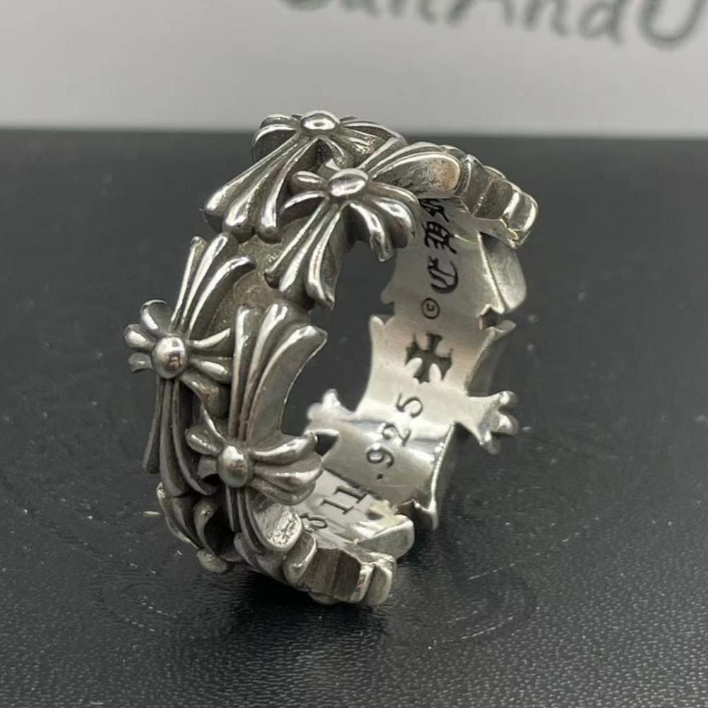 CH Style Forever Cross Diamond Ring Punk Ring Gothic Ring