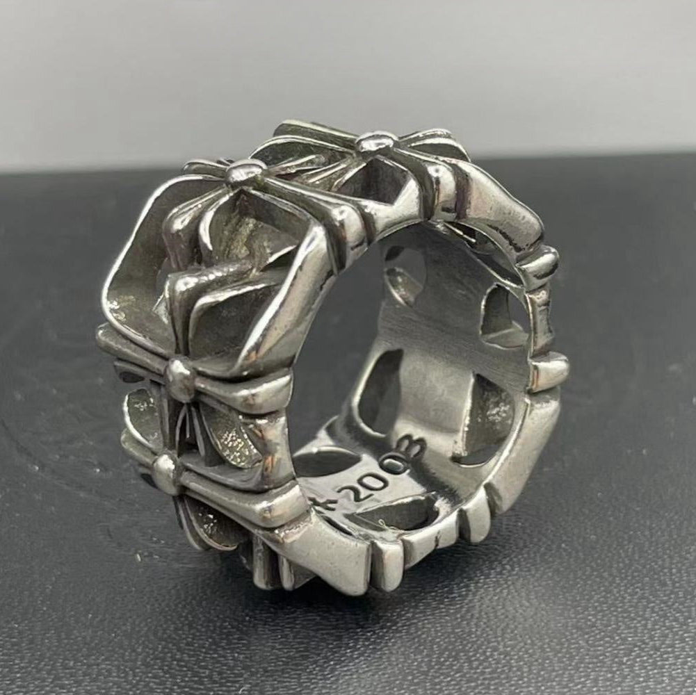 CH Style Forever Cross Diamond Ring Punk Ring Gothic Ring