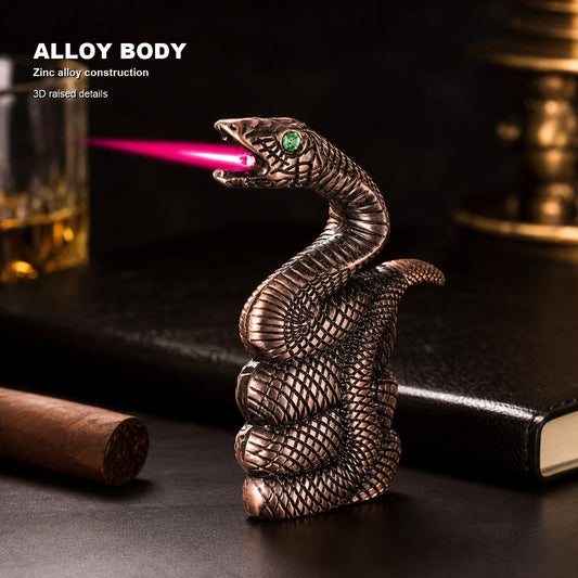 Snake Shaped Torch Lighter with 3D Relief Design (Butane Not Included) — image 1