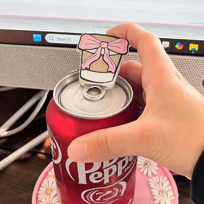 Coquette Bow Cup Keychain Bottle Opener — image 1