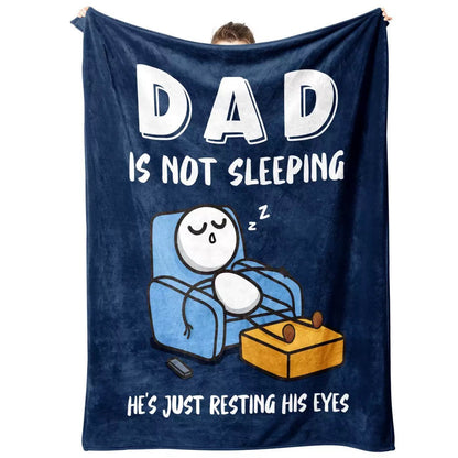Funny Father's Day Dad Resting Eyes Blanket — image 1