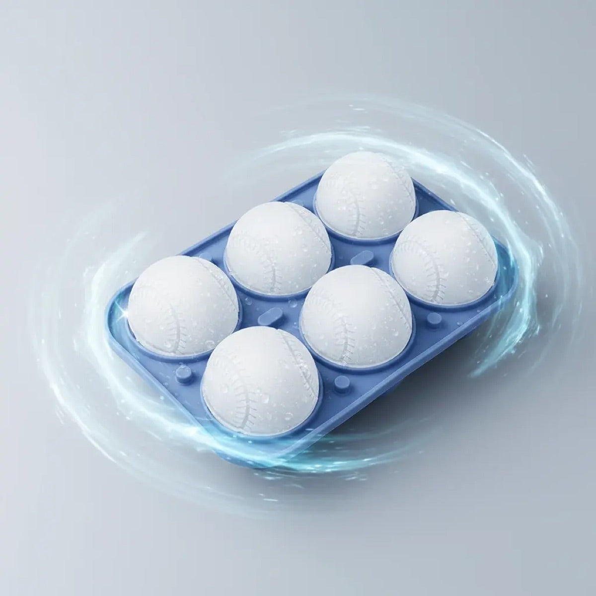 3D Baseball Stitch Ice Cube Mold: 6-Cavity Food-Grade Silicone Tray — image 4