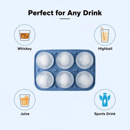 3D Baseball Stitch Ice Cube Mold: 6-Cavity Food-Grade Silicone Tray — image 7