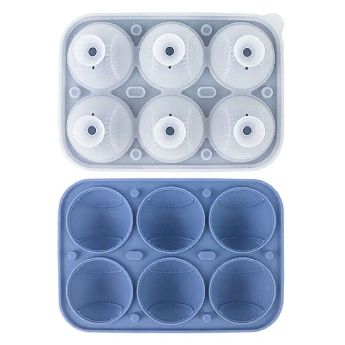 3D Baseball Stitch Ice Cube Mold: 6-Cavity Food-Grade Silicone Tray — image 10