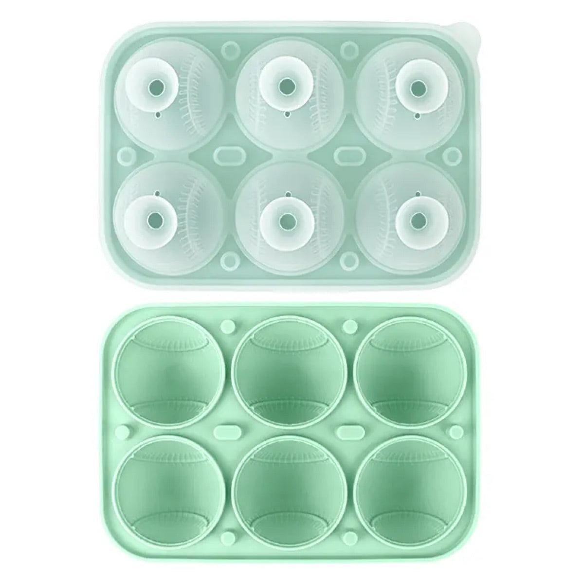 3D Baseball Stitch Ice Cube Mold: 6-Cavity Food-Grade Silicone Tray — image 11