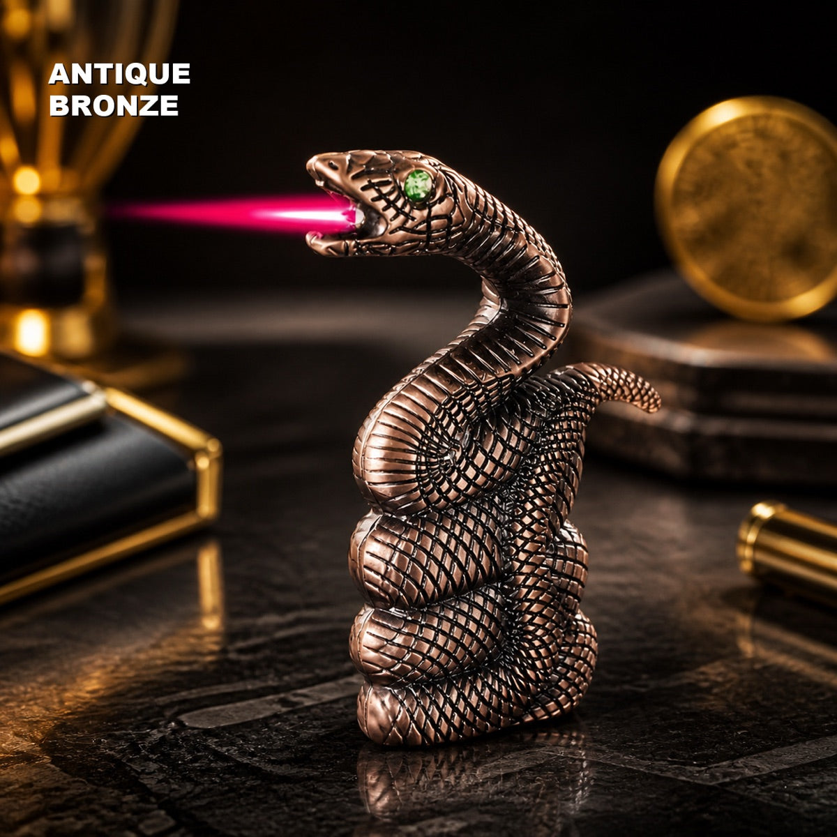 Snake Shaped Torch Lighter with 3D Relief Design (Butane Not Included) — image 5