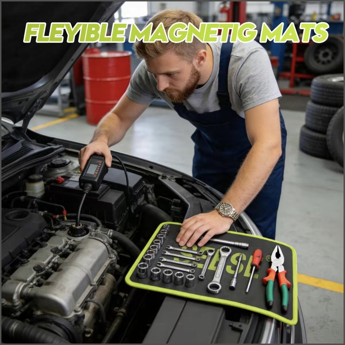 【FathersDayGift】 SEESE 3PC Flexible Magnetic Tool Mat & Tray Holder — image 5