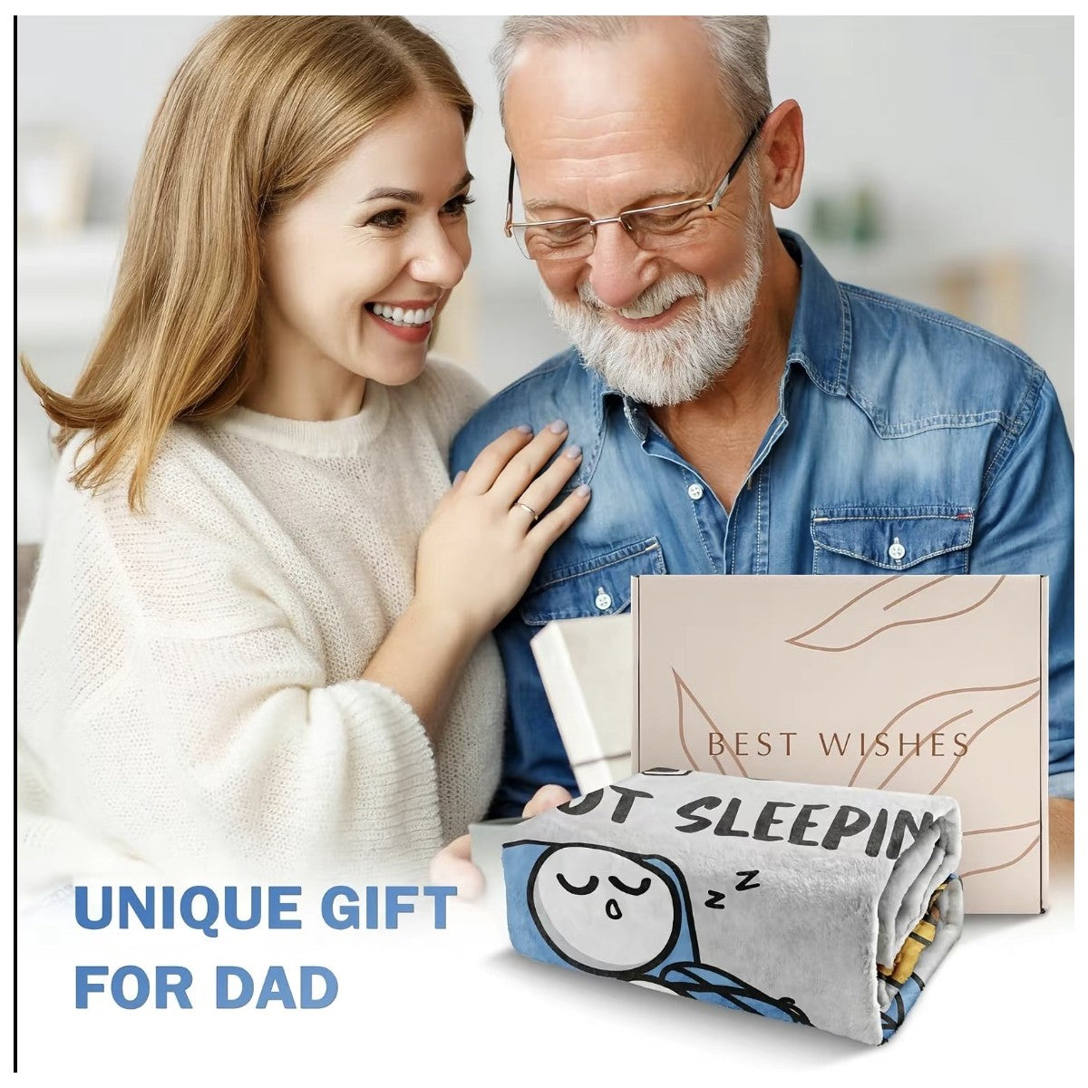 Funny Father's Day Dad Resting Eyes Blanket — image 7