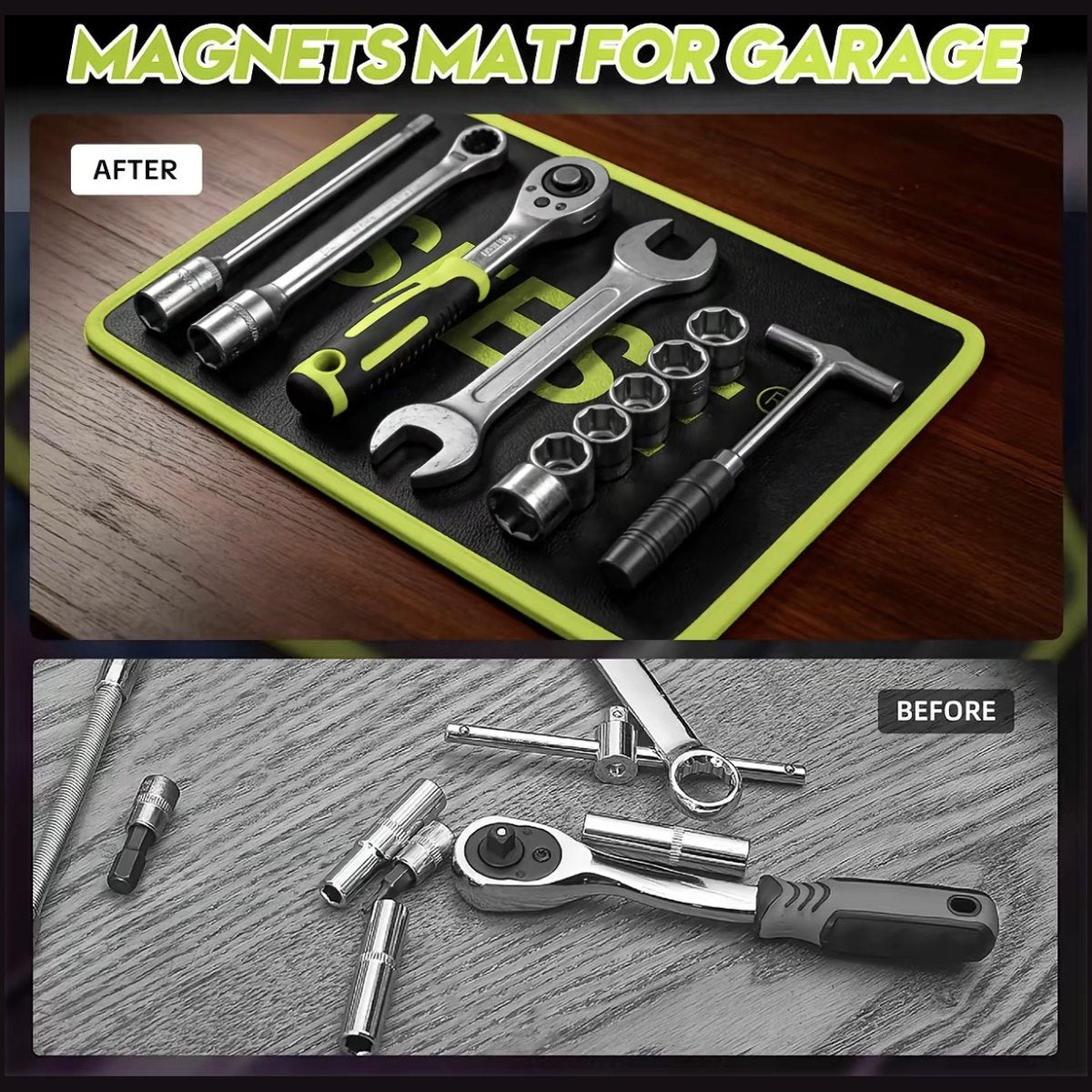 【FathersDayGift】 SEESE 3PC Flexible Magnetic Tool Mat & Tray Holder — image 7