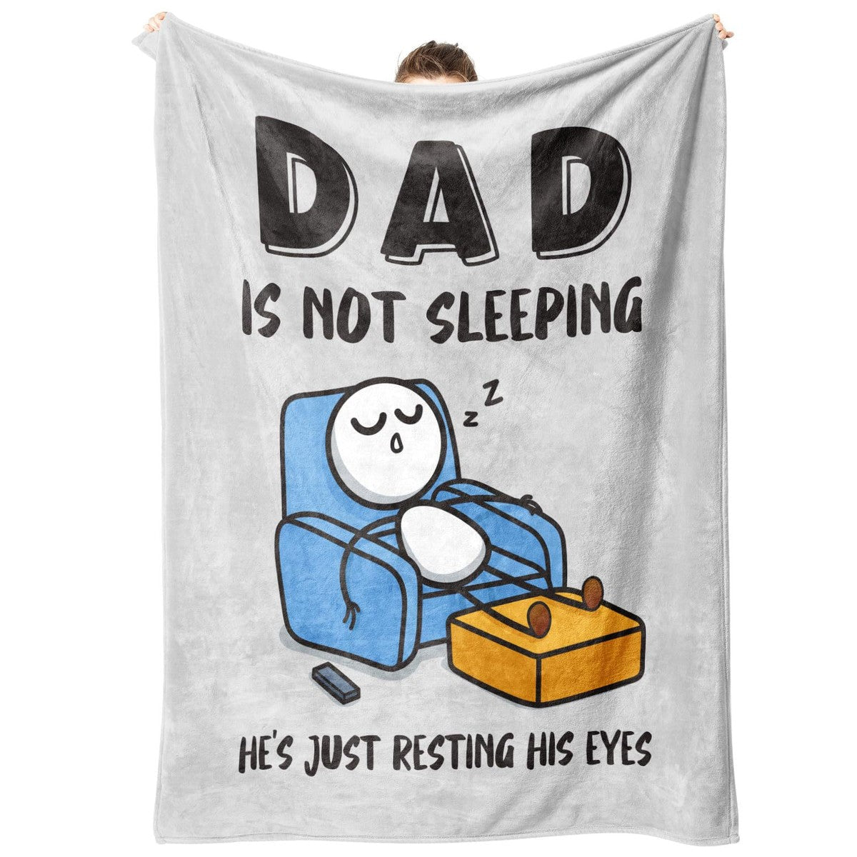 Funny Father's Day Dad Resting Eyes Blanket — image 8