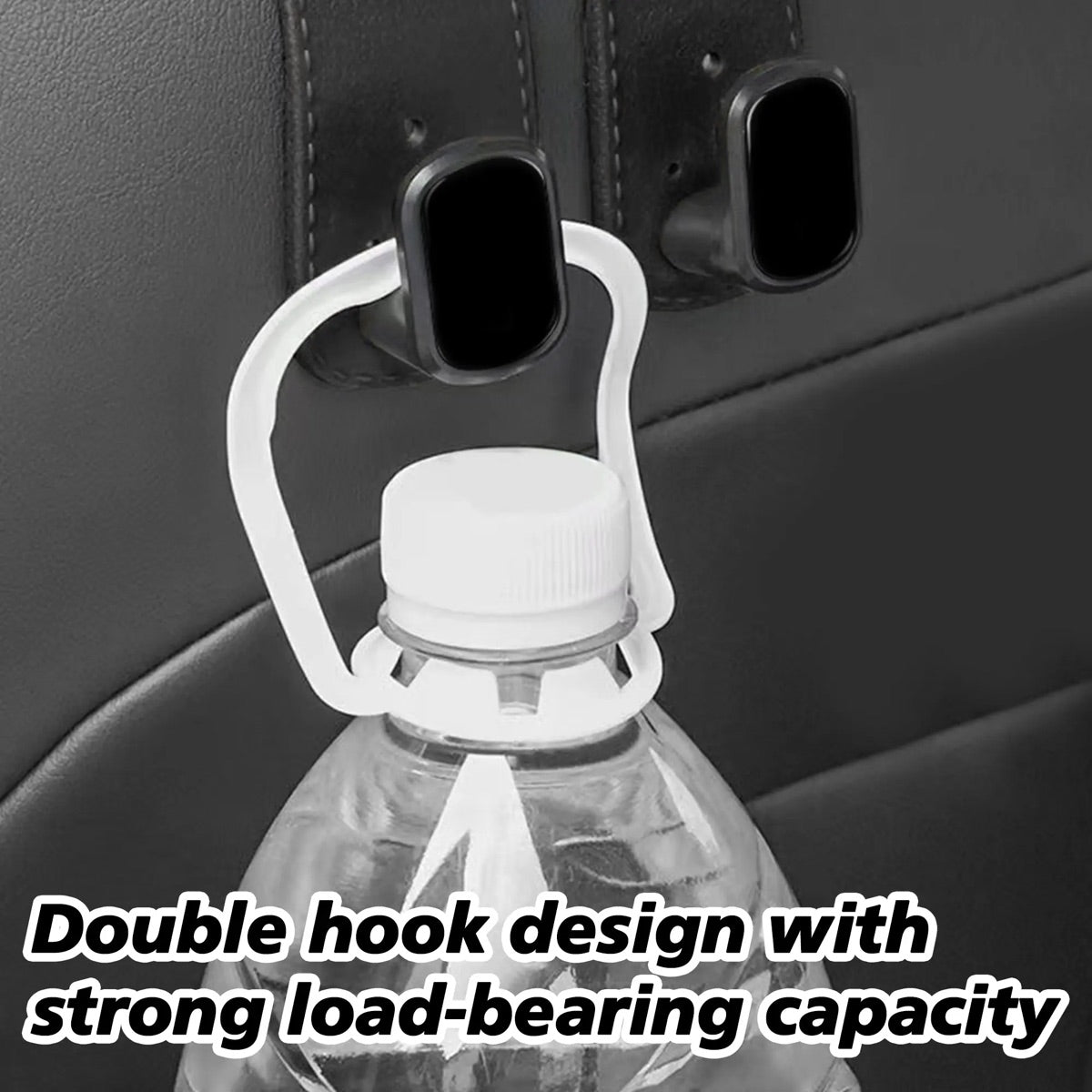 4PCS Faux Leather Car Headrest Hooks: Double-Hook Organizer for Bags & Essentials — image 5