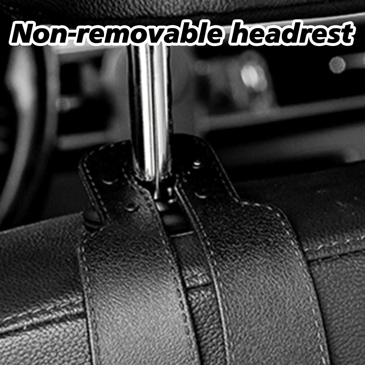 4PCS Faux Leather Car Headrest Hooks: Double-Hook Organizer for Bags & Essentials — image 7