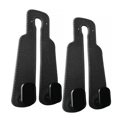 4PCS Faux Leather Car Headrest Hooks: Double-Hook Organizer for Bags & Essentials — image 8