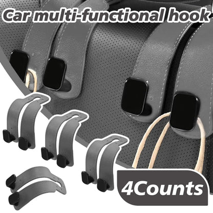 4PCS Faux Leather Car Headrest Hooks: Double-Hook Organizer for Bags & Essentials — image 11