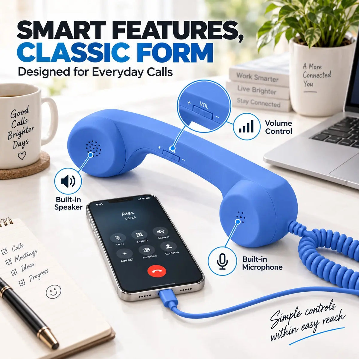 Retro Wired Phone Handset — USB-C / 3.5mm — image 6