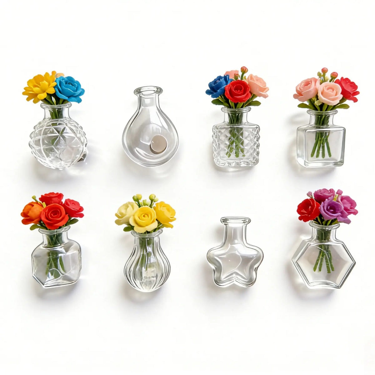 8-Piece Transparent Mini Vase Fridge Magnets — image 3