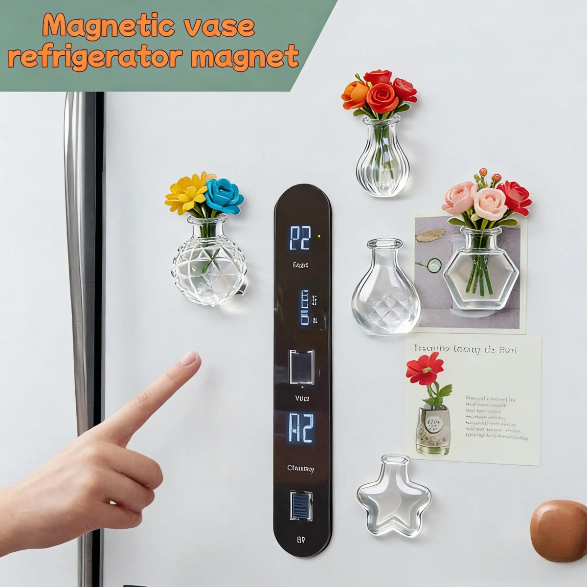 8-Piece Transparent Mini Vase Fridge Magnets — image 5