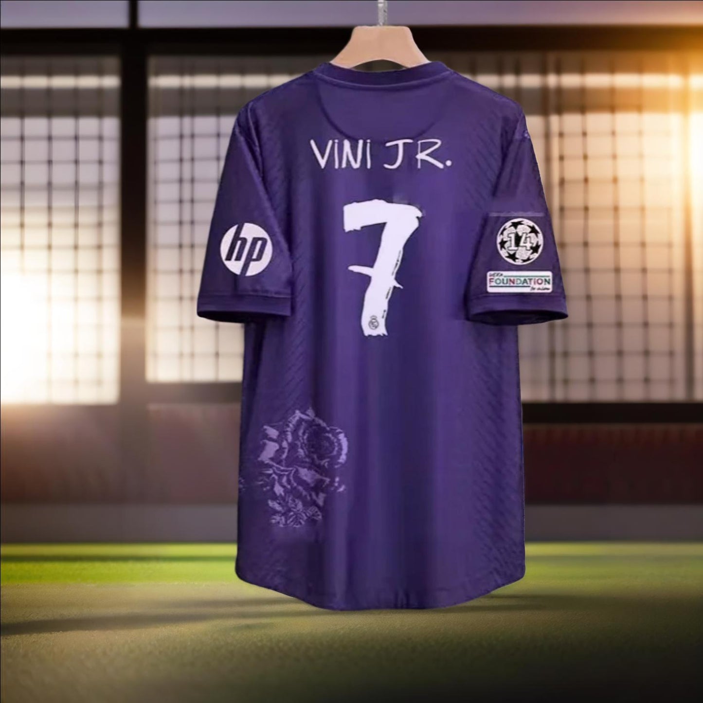 Vini Jr. #7 Real Madrid Away Purple Jersey Fans version