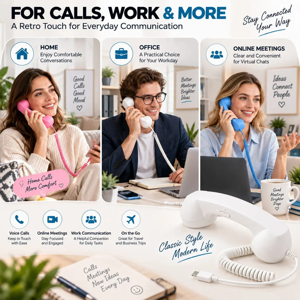 Retro Wired Phone Handset — USB-C / 3.5mm — image 8