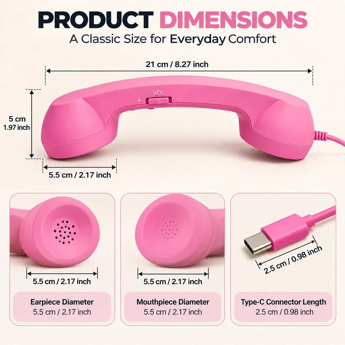 Retro Wired Phone Handset — USB-C / 3.5mm — image 2