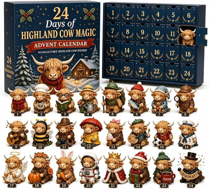 Highland Cow Advent Calendar — 24 Mini Figures — image 1