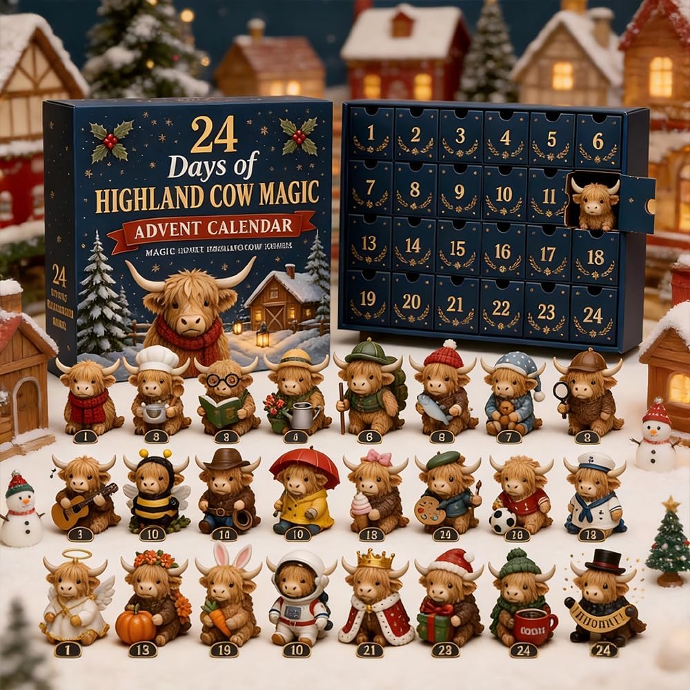Highland Cow Advent Calendar — 24 Mini Figures — image 3