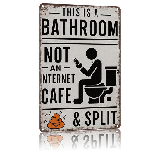 "Not An Internet Cafe" Vintage Tin Wall Art — image 1