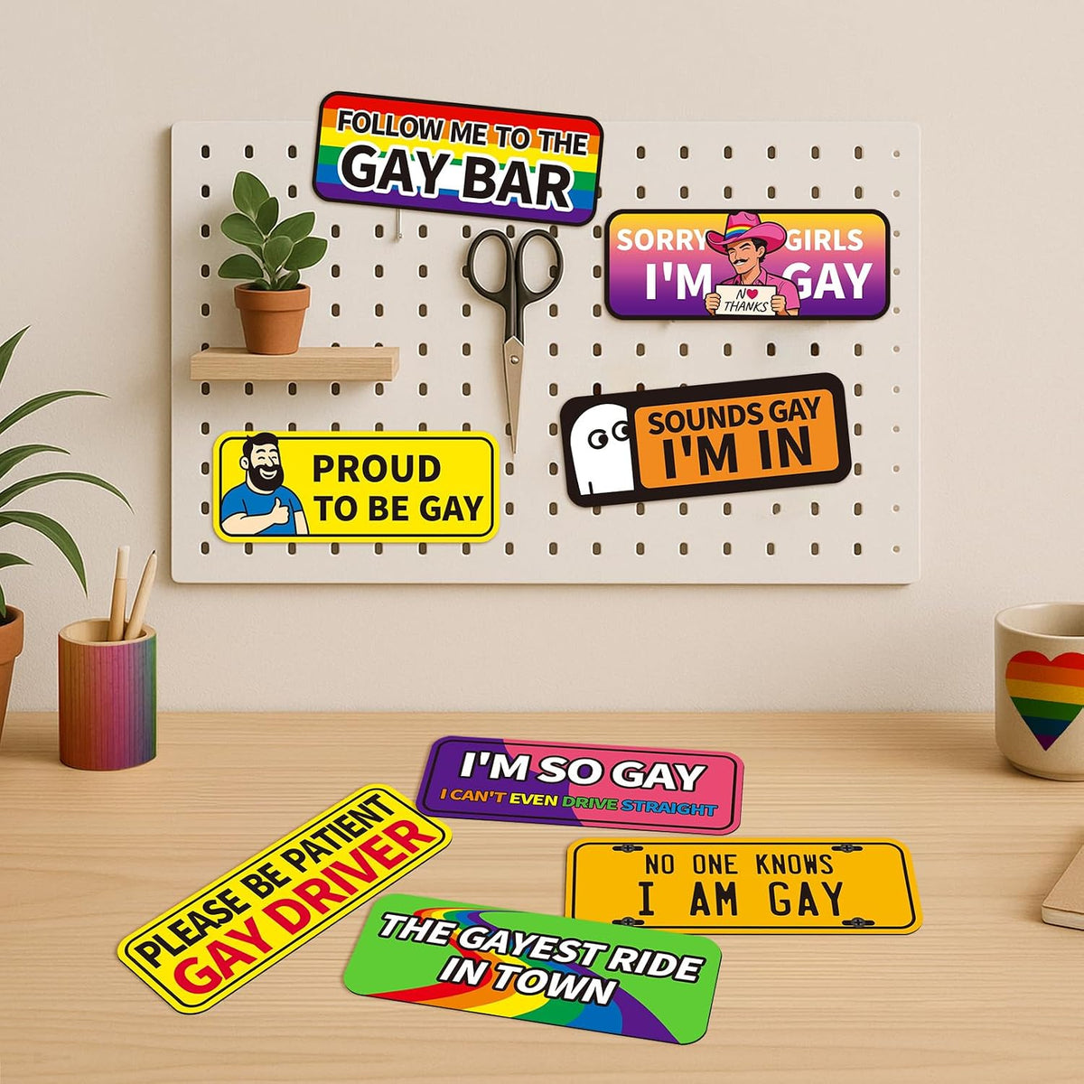 8-Pack Funny Gay Pride Car Magnets — product 4