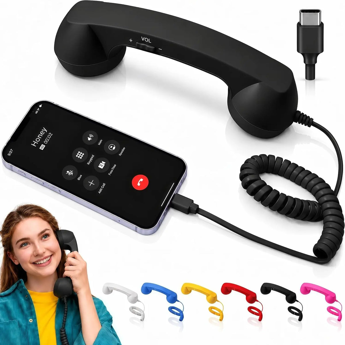 Retro Wired Phone Handset — USB-C / 3.5mm — image 11