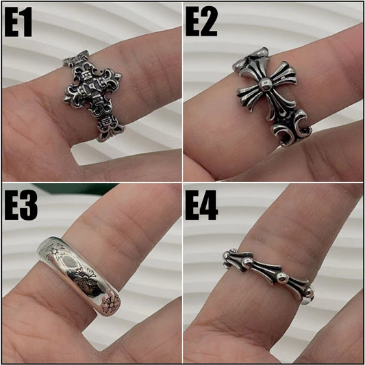 CH Style Cross Ring Punk Ring Gothic Ring Style E