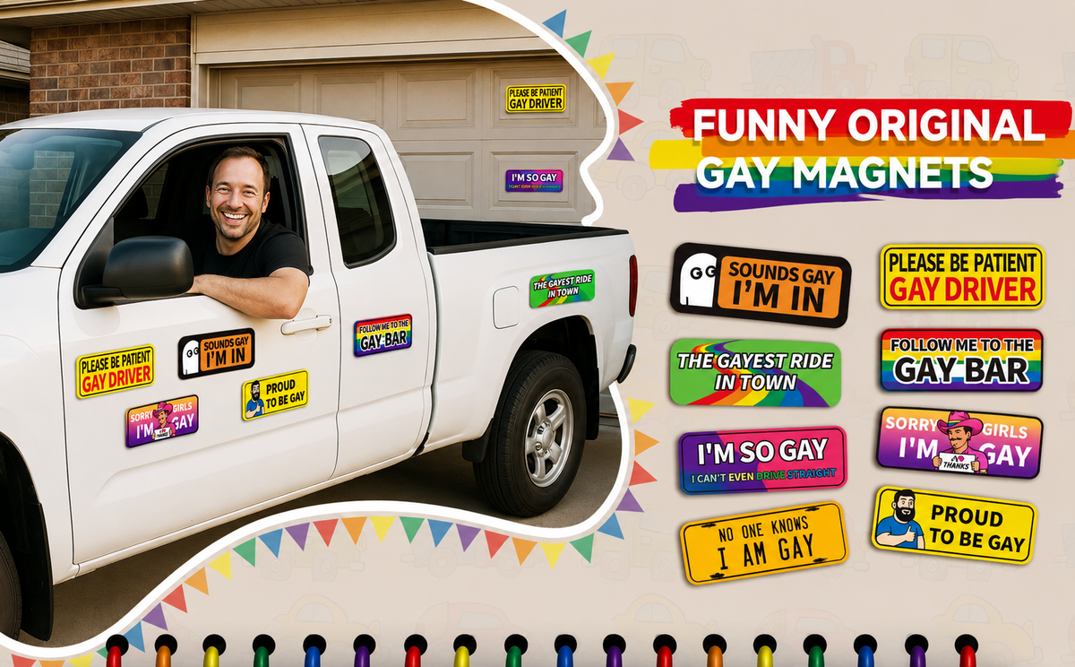 8-Pack Funny Gay Pride Car Magnets — details 7