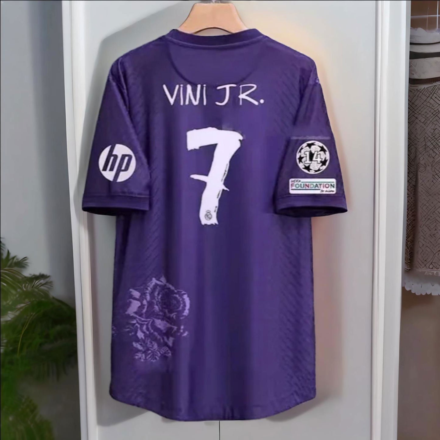 Vini Jr. #7 Real Madrid Away Purple Jersey Fans version