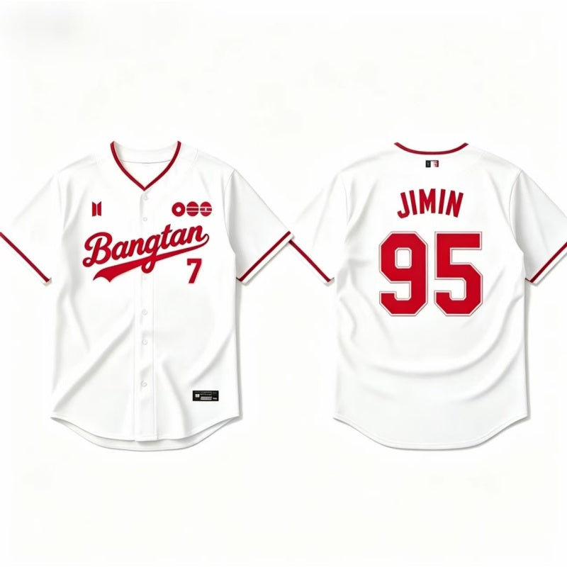 K-POP White & Red Baseball Jersey, Fan-Inspired Concert Shirt — media 6