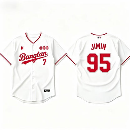 K-POP White & Red Baseball Jersey, Fan-Inspired Concert Shirt — media 6
