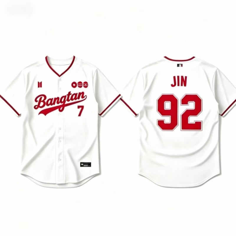 K-POP White & Red Baseball Jersey, Fan-Inspired Concert Shirt — media 8