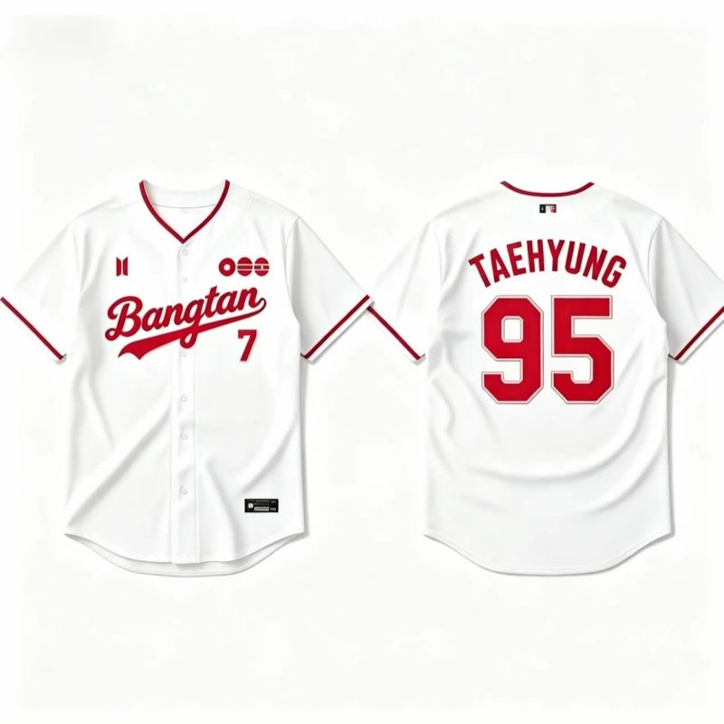 K-POP White & Red Baseball Jersey, Fan-Inspired Concert Shirt — media 10
