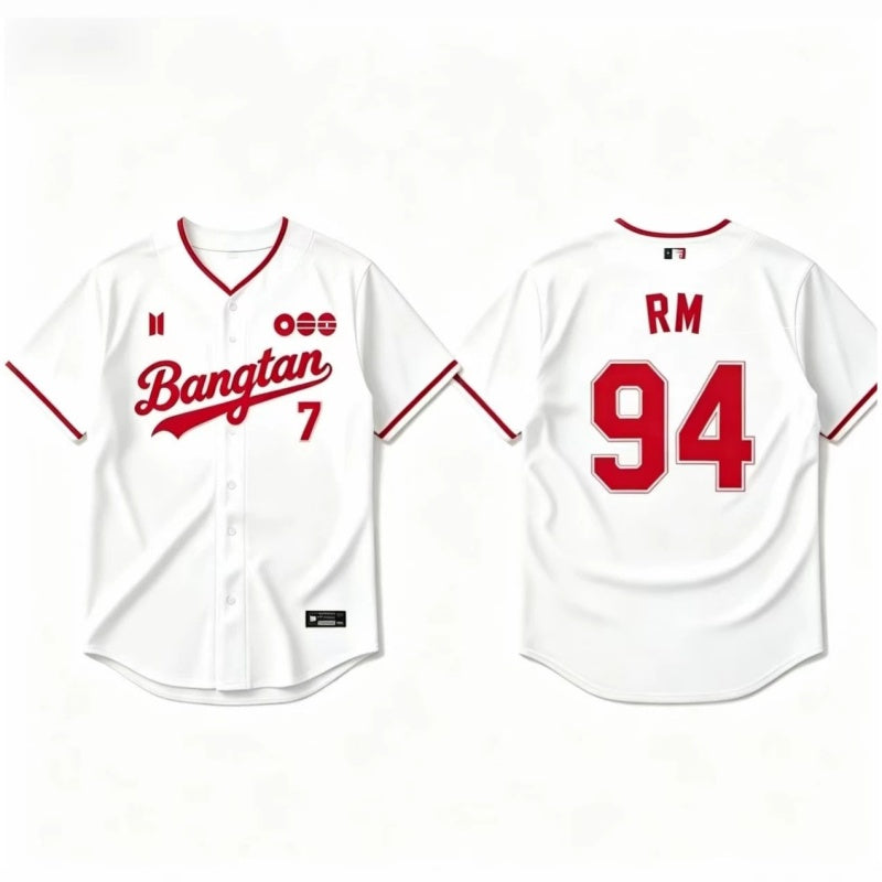 K-POP White & Red Baseball Jersey, Fan-Inspired Concert Shirt — media 11