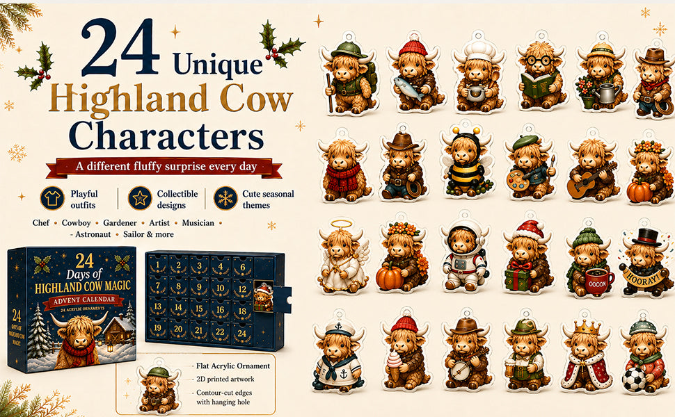 Highland Cow Advent Calendar — 24 Mini Figures — image 8
