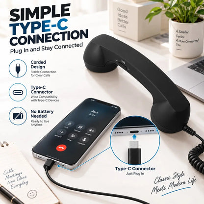 Retro Wired Phone Handset — USB-C / 3.5mm — image 4