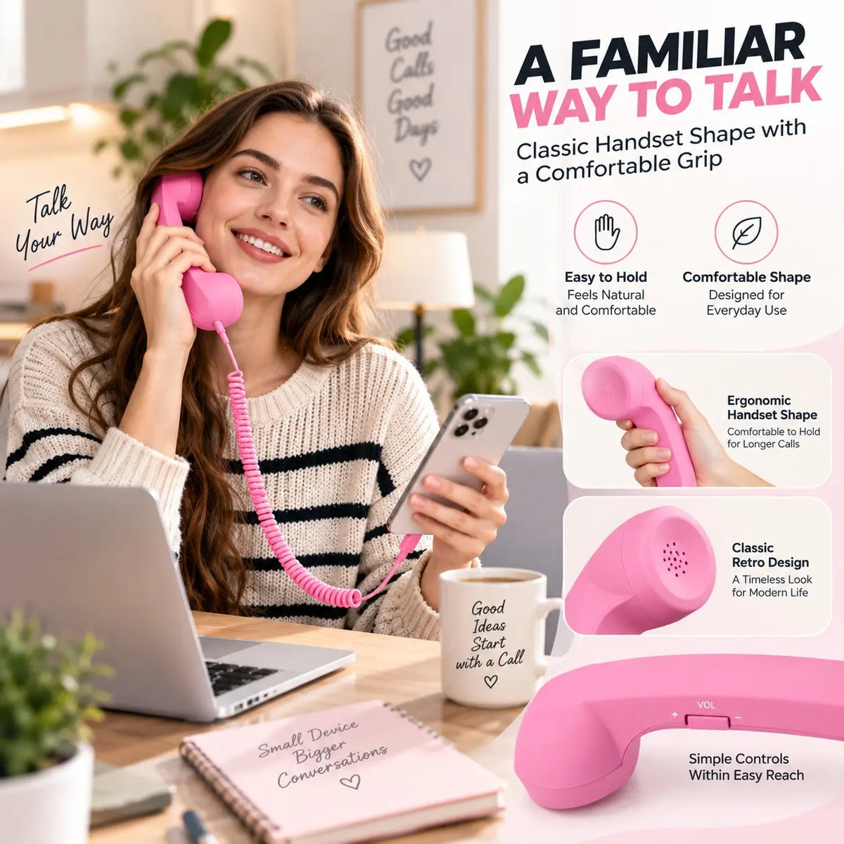 Retro Wired Phone Handset — USB-C / 3.5mm — image 7