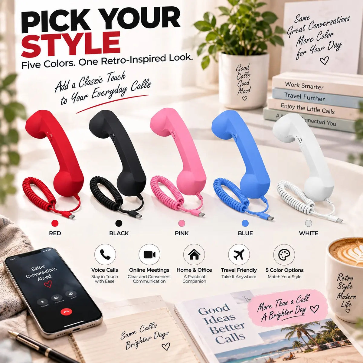 Retro Wired Phone Handset — USB-C / 3.5mm — image 9