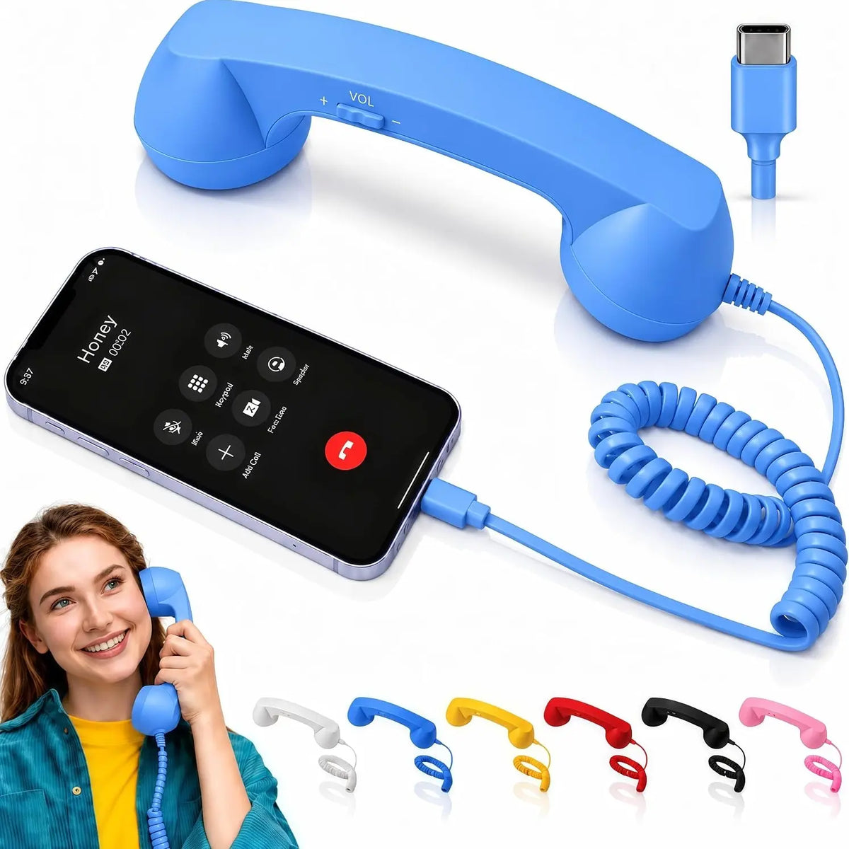 Retro Wired Phone Handset — USB-C / 3.5mm — image 15