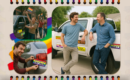 8-Pack Funny Gay Pride Car Magnets — details 8