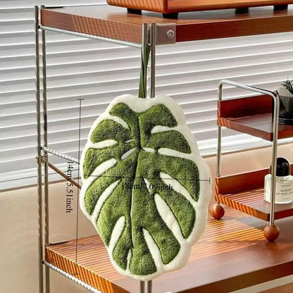Monstera Deliciosa Hanging Hand Towels: Absorbent & Lint-Free Coral Fleece for Kitchen — image 5