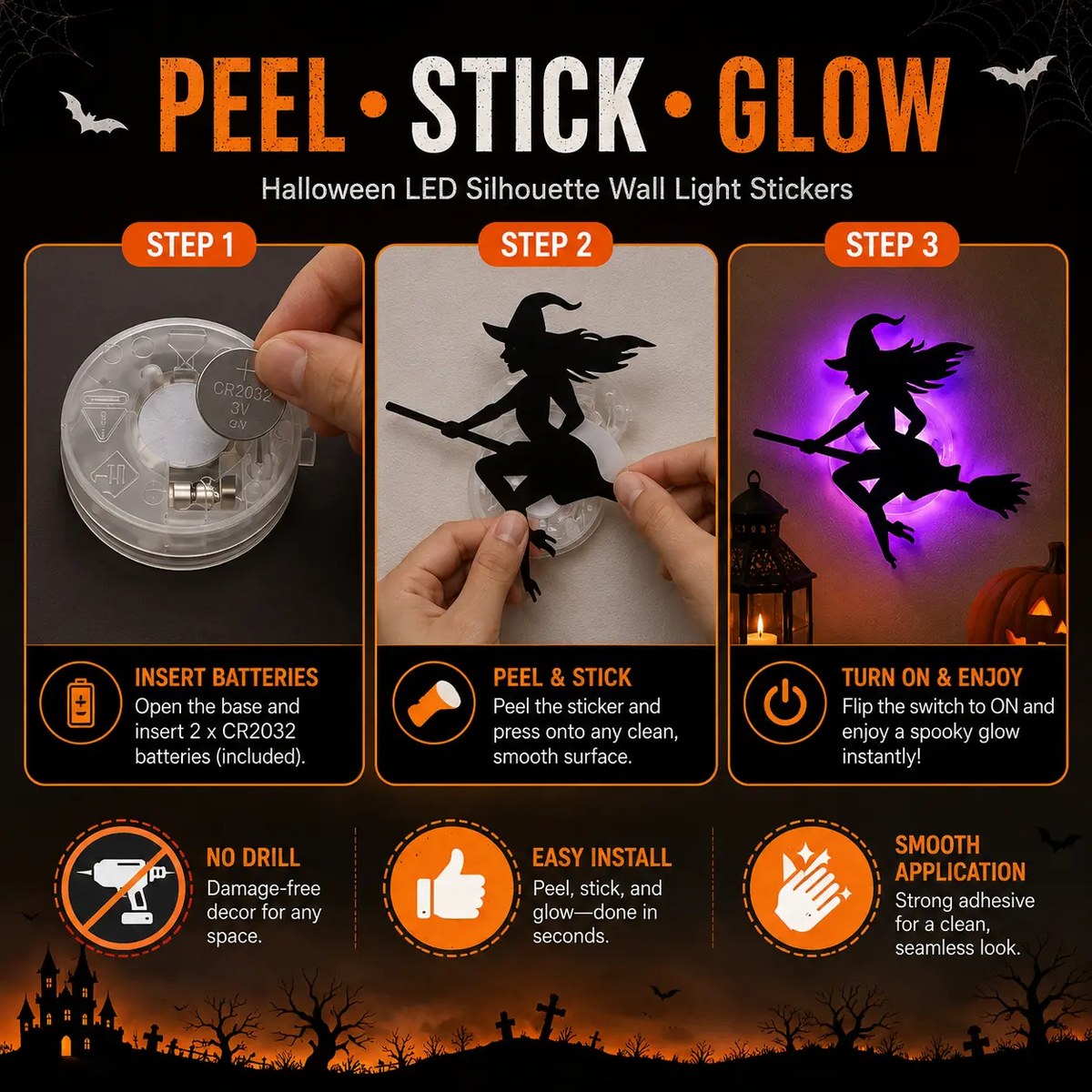 Halloween LED Silhouette Window & Wall Lights — product image 4