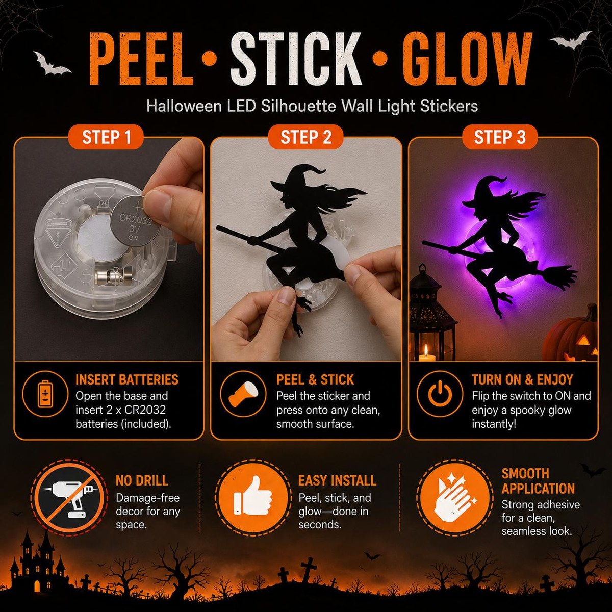 Halloween LED Silhouette Window & Wall Lights — product image 8