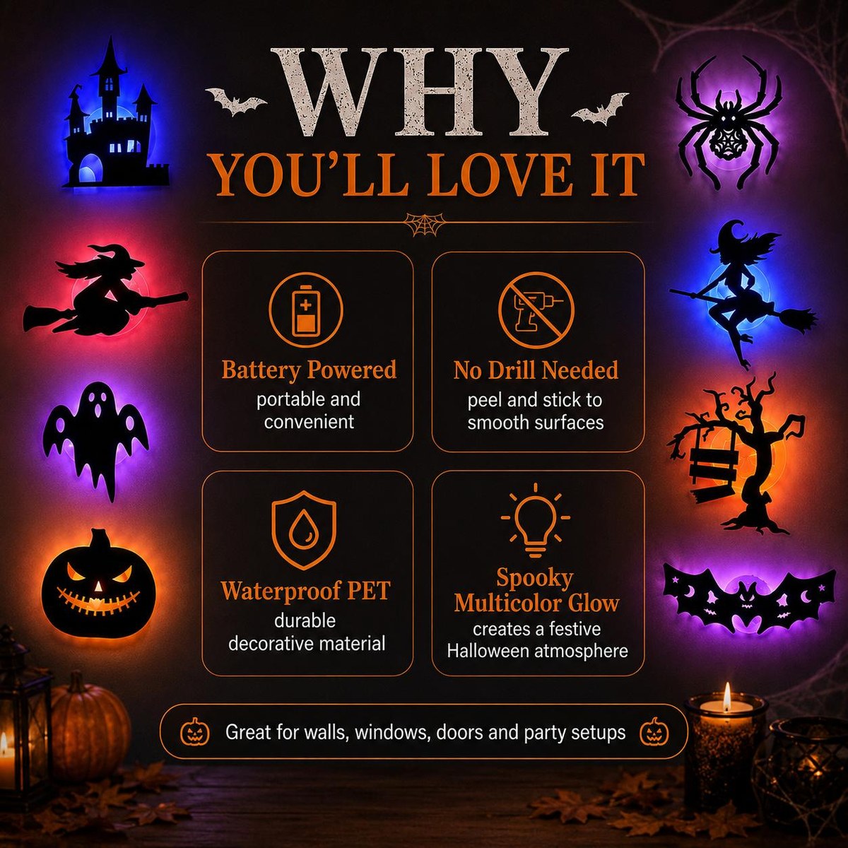 Halloween LED Silhouette Window & Wall Lights — product image 9