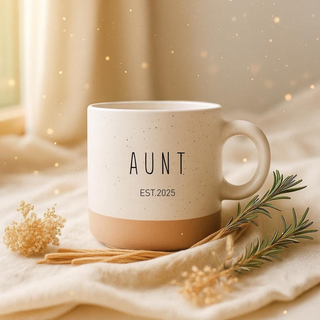 Custom Engraved Two-Tone Mug: Personalized Stoneware Coffee Cup, Mom Gift, Family Gift — image 6