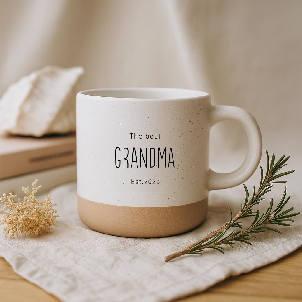 Custom Engraved Two-Tone Mug: Personalized Stoneware Coffee Cup, Mom Gift, Family Gift — image 5