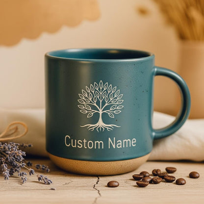 Engraved Tree of Life Coffee Mug, Spiritual Coffee Cup,Microwave Safe, Personalized Gift — image 1